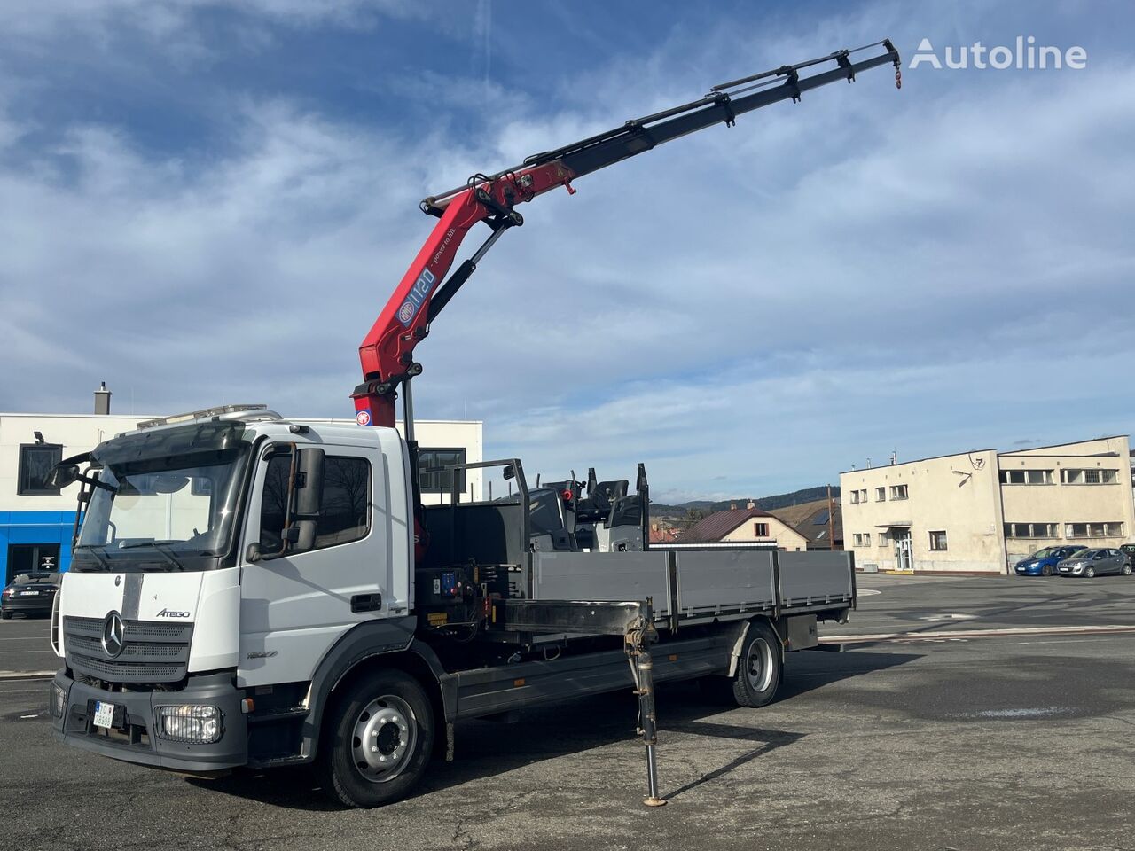 Купить бортовой грузовик Mercedes-Benz ATEGO 1527, 2015, Crane HMF 1120-K5  + remote control Словакия Košice, KP38688